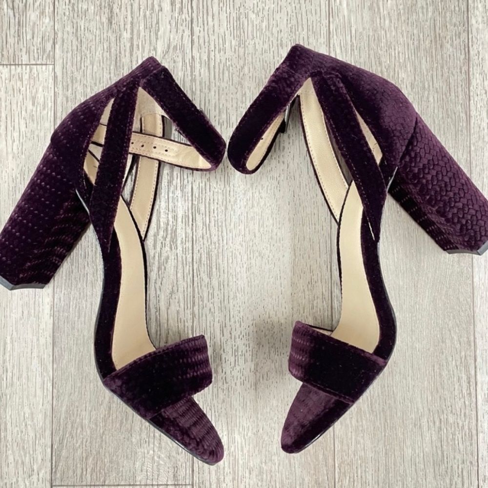 Burgundy velvet Botkier heels